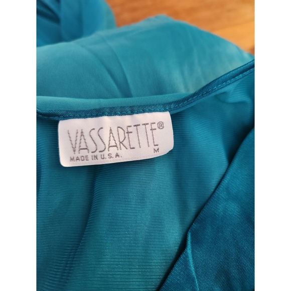 90s Teal Nylon Nightgown - Picture 4 of 4